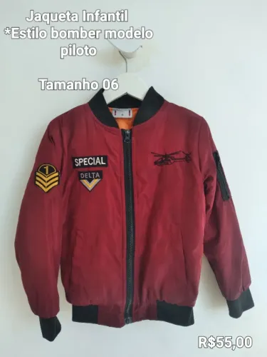 Jaqueta Infantil Estilo Bomber Piloto