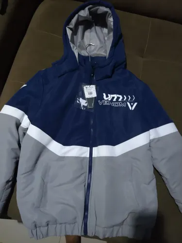 BLUSA VENOM AZUL ESCURO E CINZA COM FAIXA BRANCA TAMANHO G