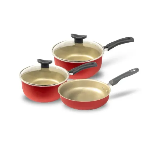 Kit de Panelas Antiaderente Teflon com Frigideira