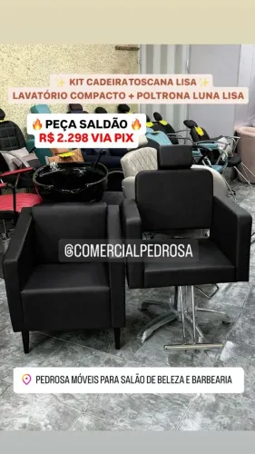 Kit cadeira e lavatório para salão 