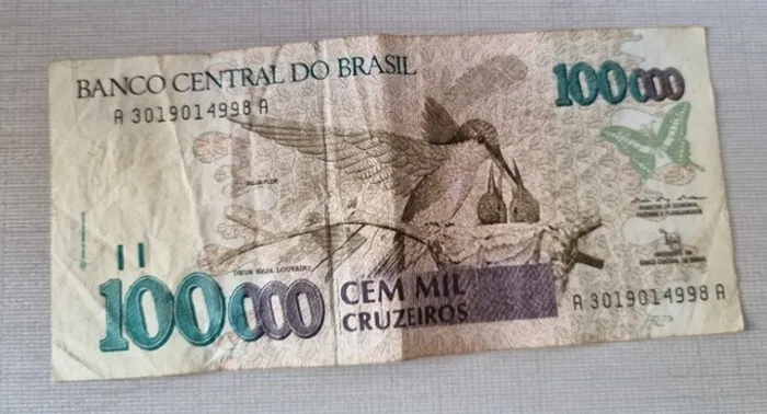 Cédula 100 mil Cruzeiros (100000)