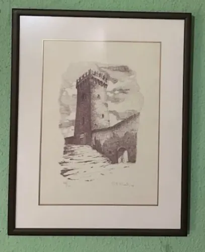 Obra de Arte: Quadro Torre Medieval;