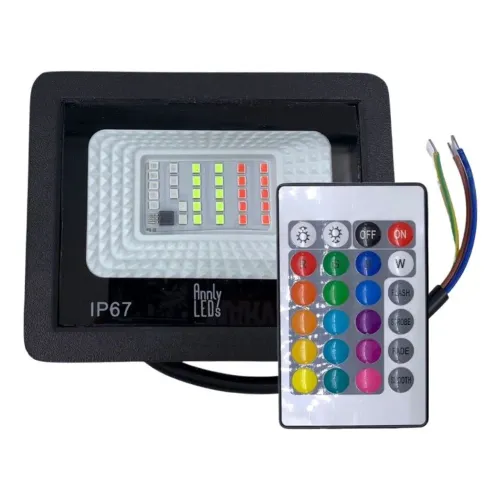 Refletor led rgb luminária colorido iluminacao com controle jogo luz