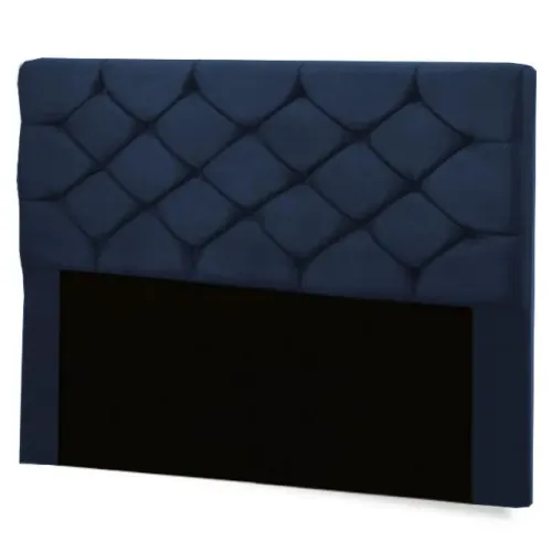 Cabeceira Casal Bony Veludo Azul Até 12x - Frete Grátis 
