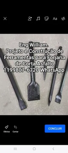 Corta Asfalto Projeto de Ferramentas Forjada.