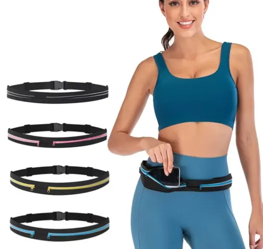 Pochete fina slim super discreta com duplo compartimento antifurto para celular carteira 
