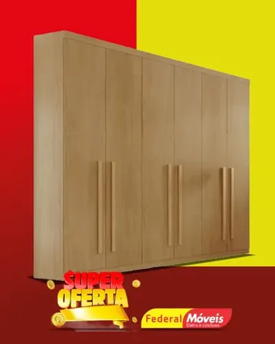 Guarda Roupa Casal 100% MDF 6 Portas 6 Gavetas Super Lindo Fazemos Entrega