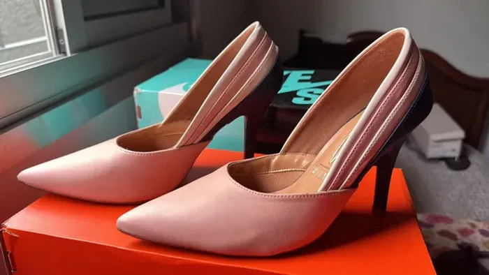 Vizzano Scarpin Rosa com Azul Marinho