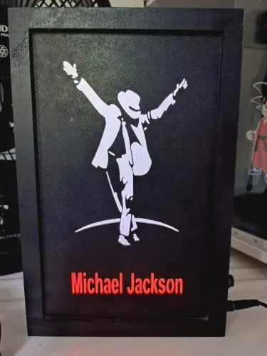 Luminoso Michael Jackson Led Neon Quadro Placa (Usado)