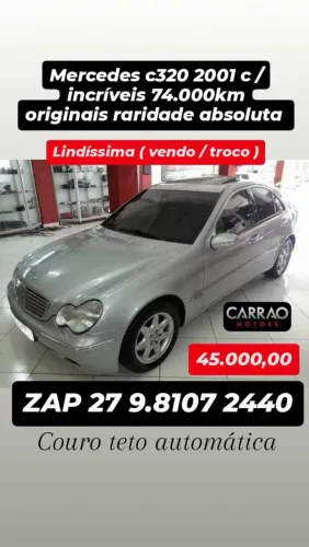 Mercedes c320 2001 c/ 74.000km raridade 