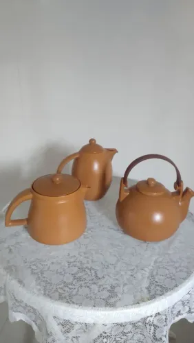 Conjunto de chaleira e bule de cerâmica Ceraflame 