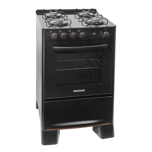 Fogão Suggar 4 bocas preto com design moderno (novo) ULTIMAS UNIDADES