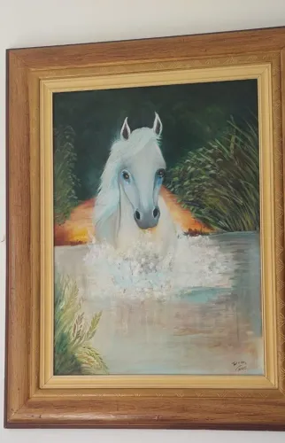 Quadro de Cavalo em pintura Acrílica e tinta 