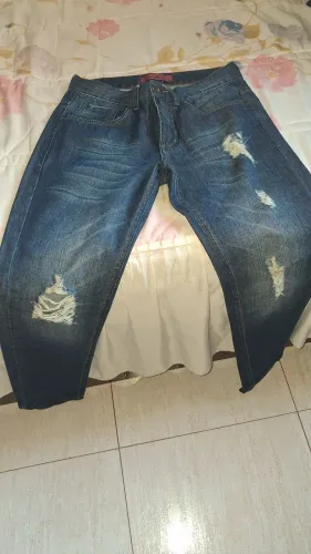 Calça Jeans Azul Destroyed da TNG