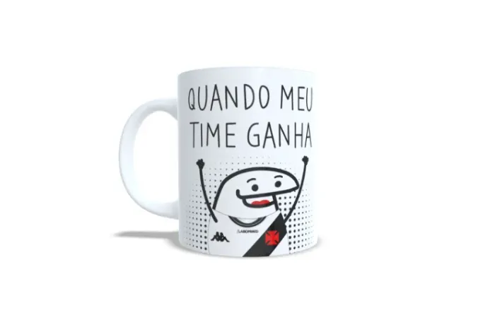 caneca porcelana clube futebol times vasco da gama estampa boneco flork
