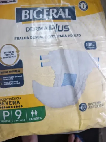 Fralda Bigfral Derma Plus tamanho P