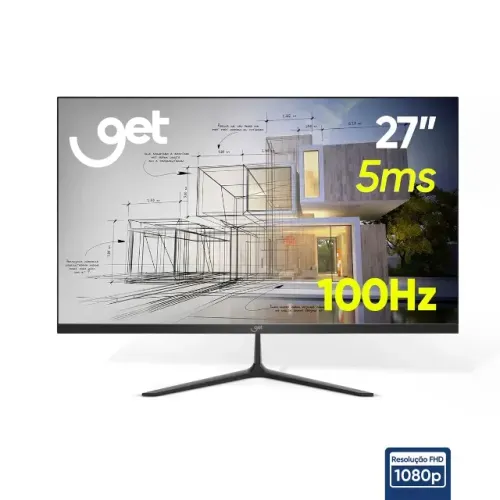 Monitor Get Slim 27" Led, Full HD, 100Hz, 5ms, VA, Flicker Free & Low Blue Light - WZetta