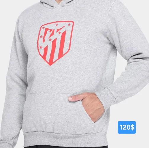 Blusão moletom do Atlético de Madrid licenciado oficial M