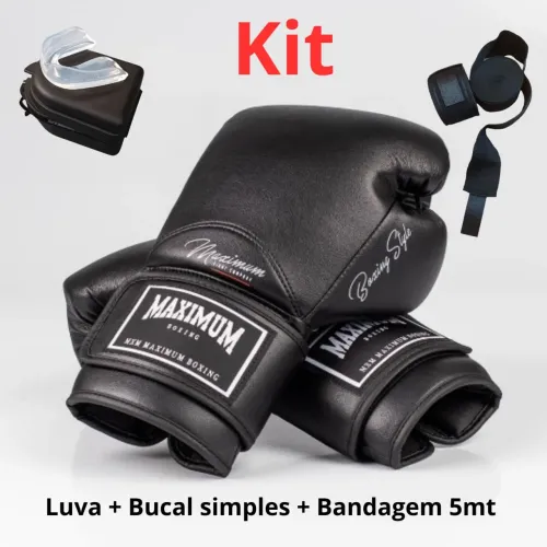 Kit Muay Thai Muximum, Luva, Bucal e Bandagem, Boxe, Kickboxing 
