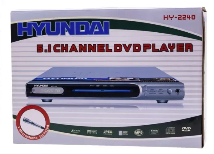 Aparelho Dvd Player Hyundai c/ Karaokê e Microfone 