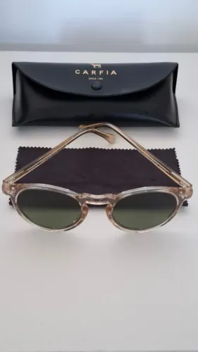 Óculos de Sol CARFIA - Lentes Polarizadas UV400 - Armação Redonda Vintage 