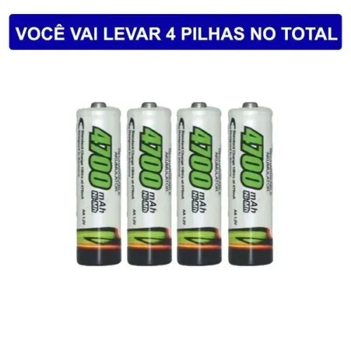 Pilhas AA Recarregável 4700mAh - 4 unds