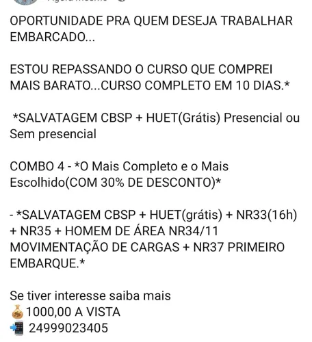 DESEJA TRABALHAR EMBARCADO?