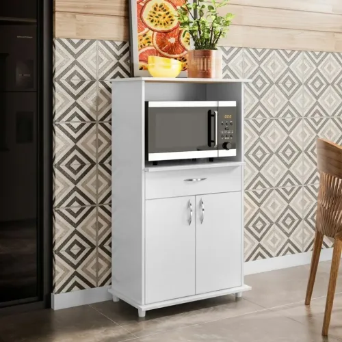 Balcão Multiuso para Forno e Microondas 2 Portas NT 3070 Branco - Notável