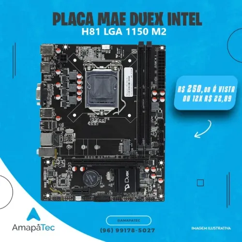 Placa Mae Duex Intel DDR3 H81  M2