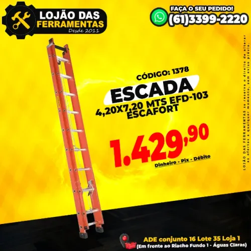 Escada Extensiva de Fibra 4,20x7,20 MTS EFD-103 Escafort