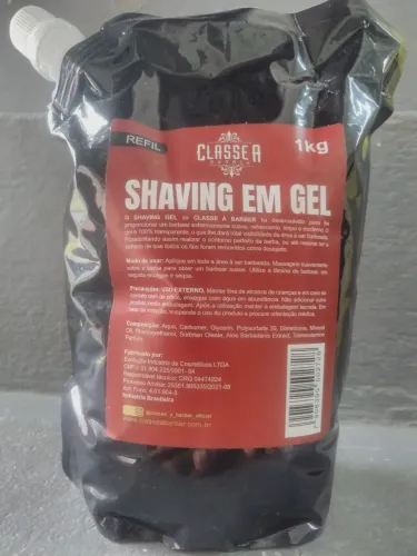 Shaving em gel 1 kg classe a barba barbearia navalha navalhado refil 