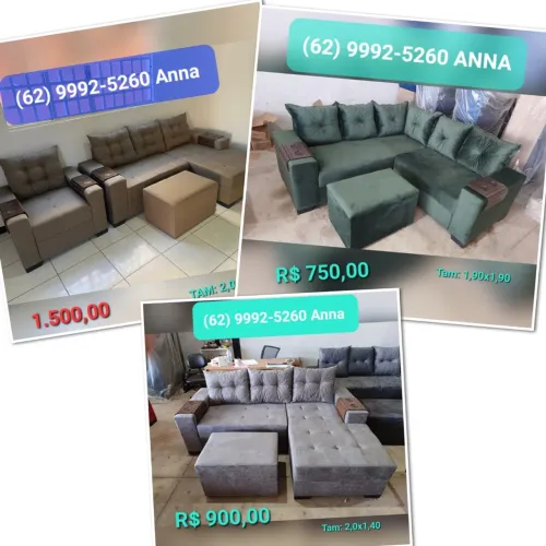 Sofás de canto novos e com ótimos preços!