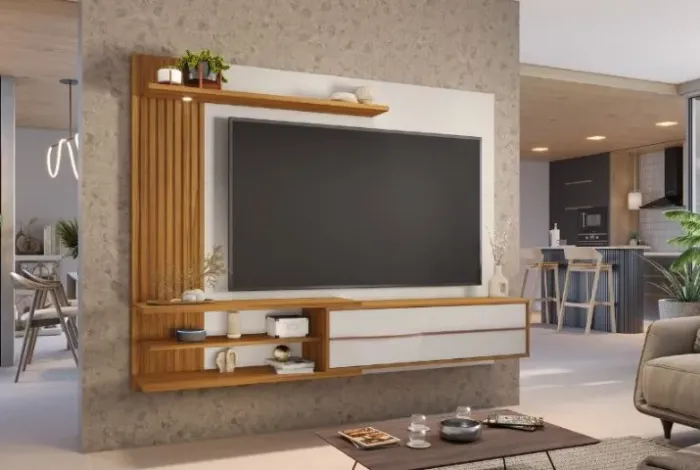 Painel Home NT 1355 Notável Off White/Freijo - Entrega Rápida!