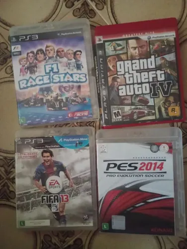 Jogos de Playstation 3- F1, GTA IV, FIFA 13 e PES 2014