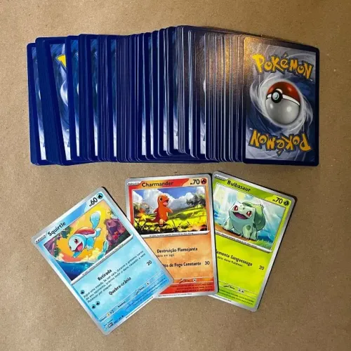 100 cartas, pokemons da primeira geração