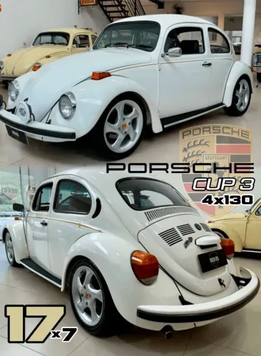 Jogo de rodas Volkswagen Fusca 4x130 Porsche Cup 3 Prata novas 