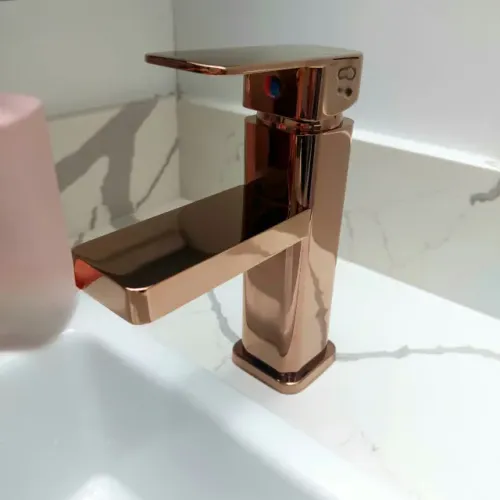 NOVA | Torneira Banheiro Metal Rose Gold Luxo Monocomando