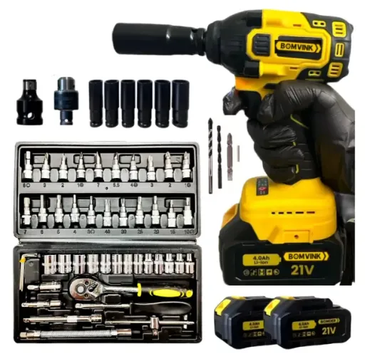 Kit Chave De Impacto 21v Parafusadeira + Jogo Soquete 46pç 