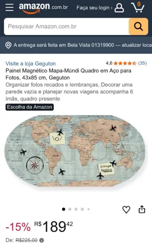 Painel mapa mundi