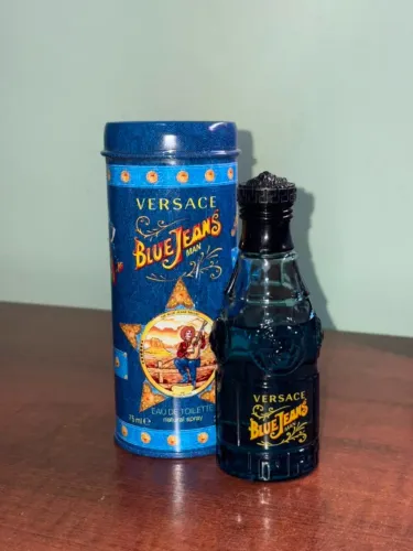 Perfume Versace Blue Jeans Man 75ml Original Com Lata - Praticamente Cheio