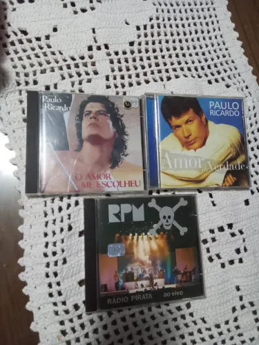 3 CDs RPM Rádio Pirata Vivo Paulo Ricardo Amor de Verdade e O Amor Me Escolheu