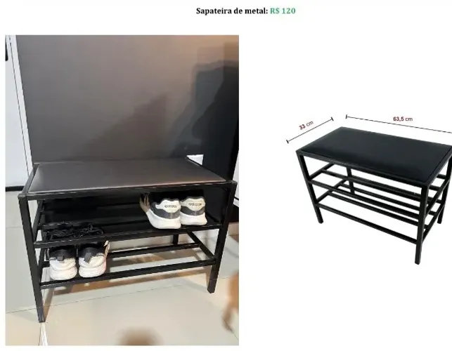 Sapateira de metal