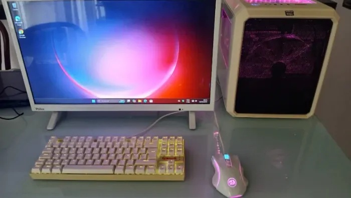 Computador Completo Gamer Branco + Monitor 24" + Periféricos Redragon