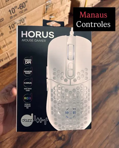Mouse Gamer Branco Dazz - Sensibilidade 12.800 Dpi USB 