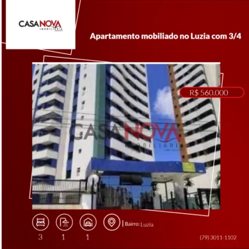 Apartamento mobiliado no Luzia 3/4