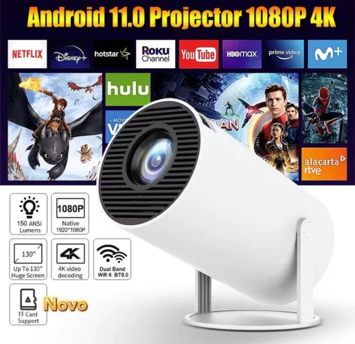 Projetor Wi-Fi Android 11.0 hy300