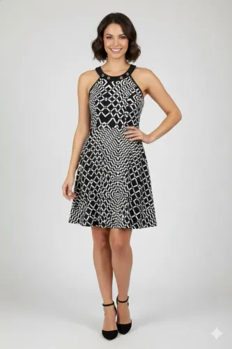 Vestido preto e branco