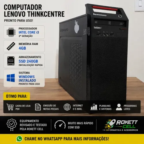 Computador Lenovo ThinkCentre i3 + SSD 240GB | R$ 399