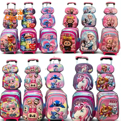 MOCHILA INFANTIL 3D COM RODINHAS 