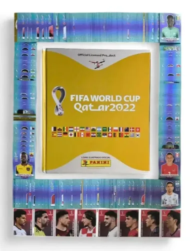 Álbum Copa 2022 Dourado capa dura + Set Completo para colar + C1 A C8
